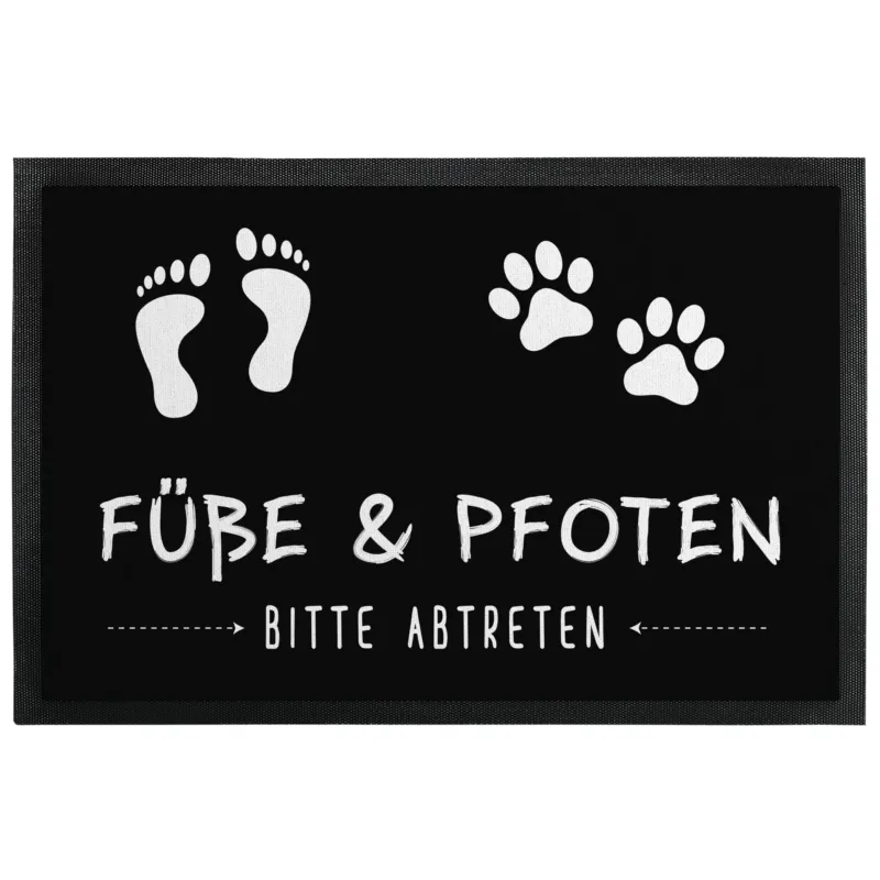 Bild: Fußmatte mit Gummilippe - Füße & Pfoten bitte abtreten.