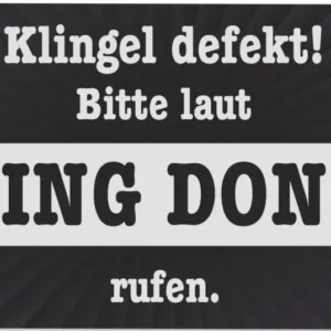Bild: Fußmatte - Klingel defekt! Bitte laut DING DONG rufen..