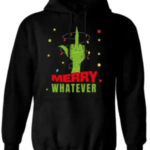 Bild: Hoodie - Weihnachtsmuffel - Merry whatever (Mittelfinger).
