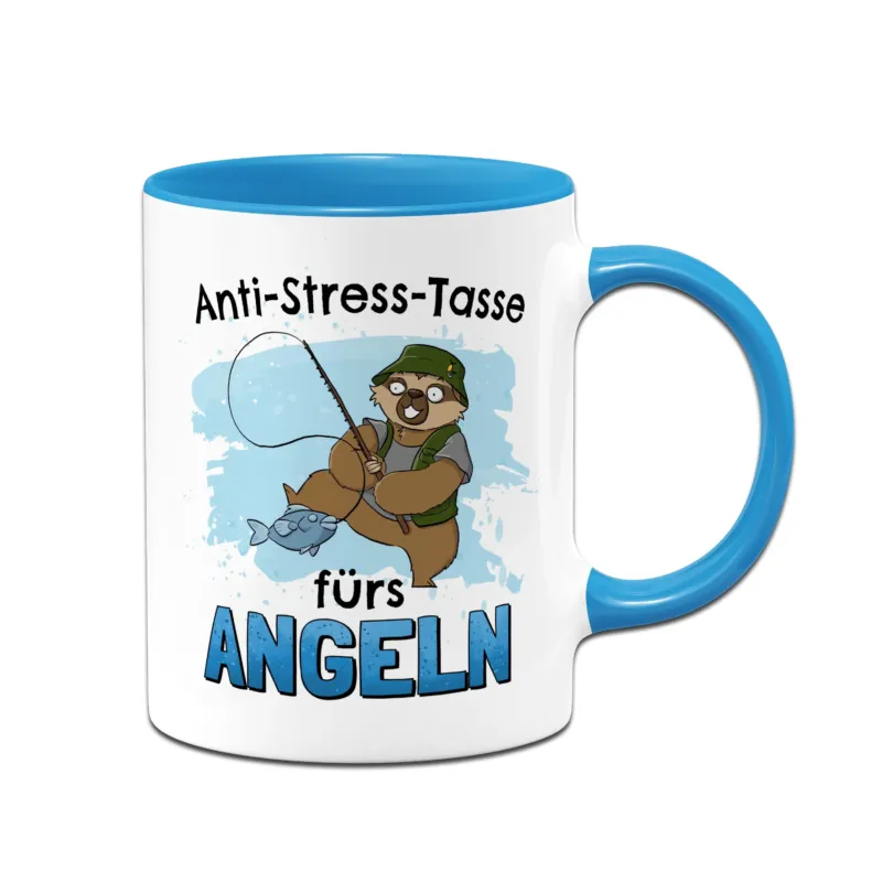 Bild: Tasse - Anti-Stress-Tasse fürs Angeln - Ratzfatz das Faultier.