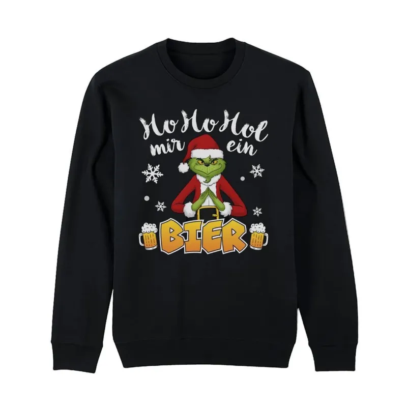 Bild: Weihnachtspullover - Grinch - Ho Ho Hol mir ein Bier.