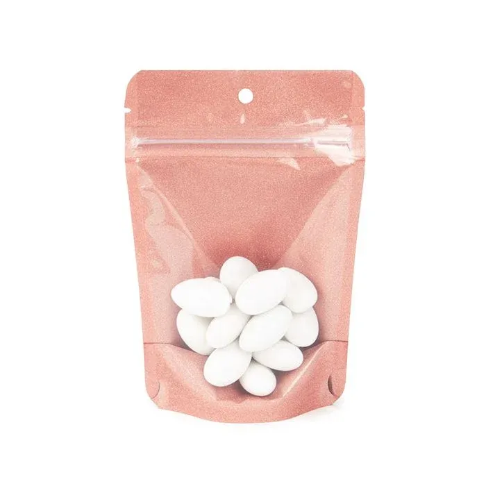 Stand Up Pouch 10.2x6x15.2 cm Rose Gold Glitter