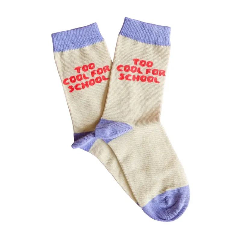 Socken 'Too cool for school' lila/rot