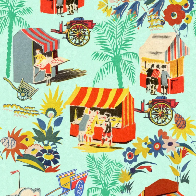 Carretto Del Cibo Wallpaper Sample Swatch